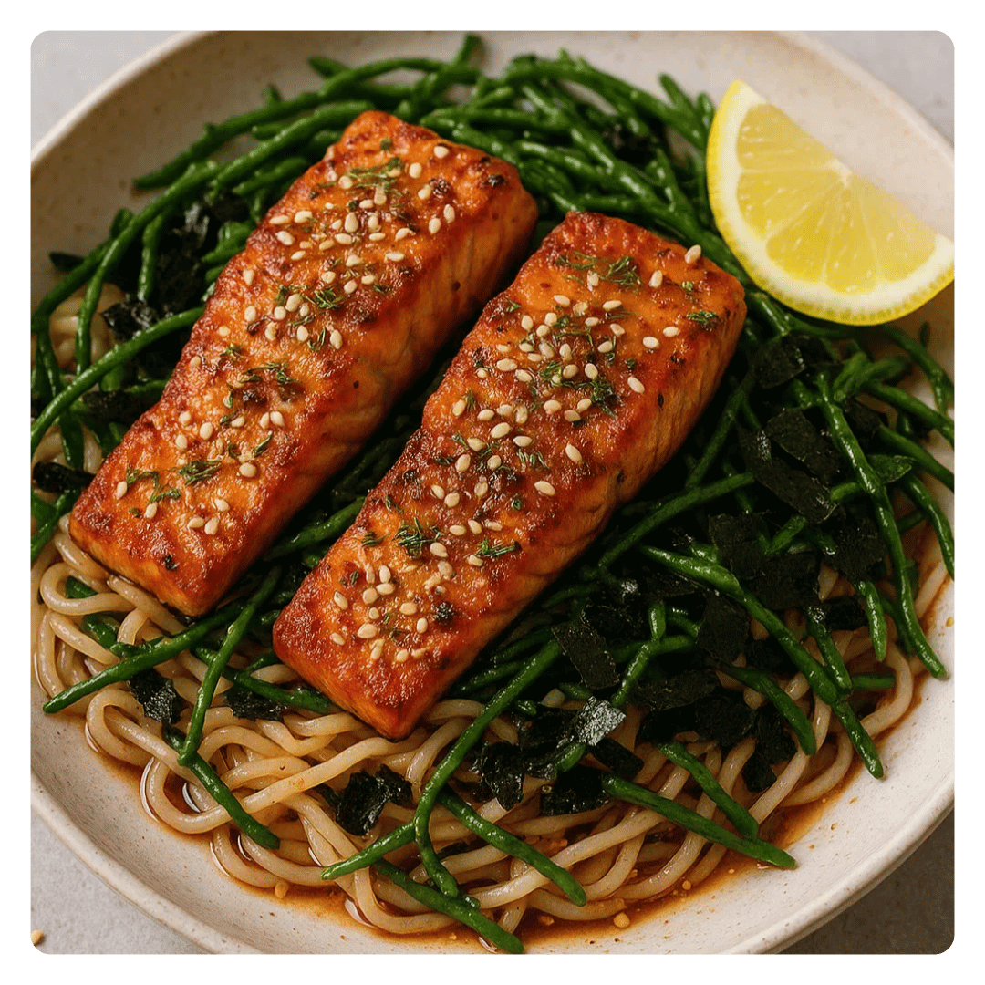 Recept rijstnoedels met zalm 