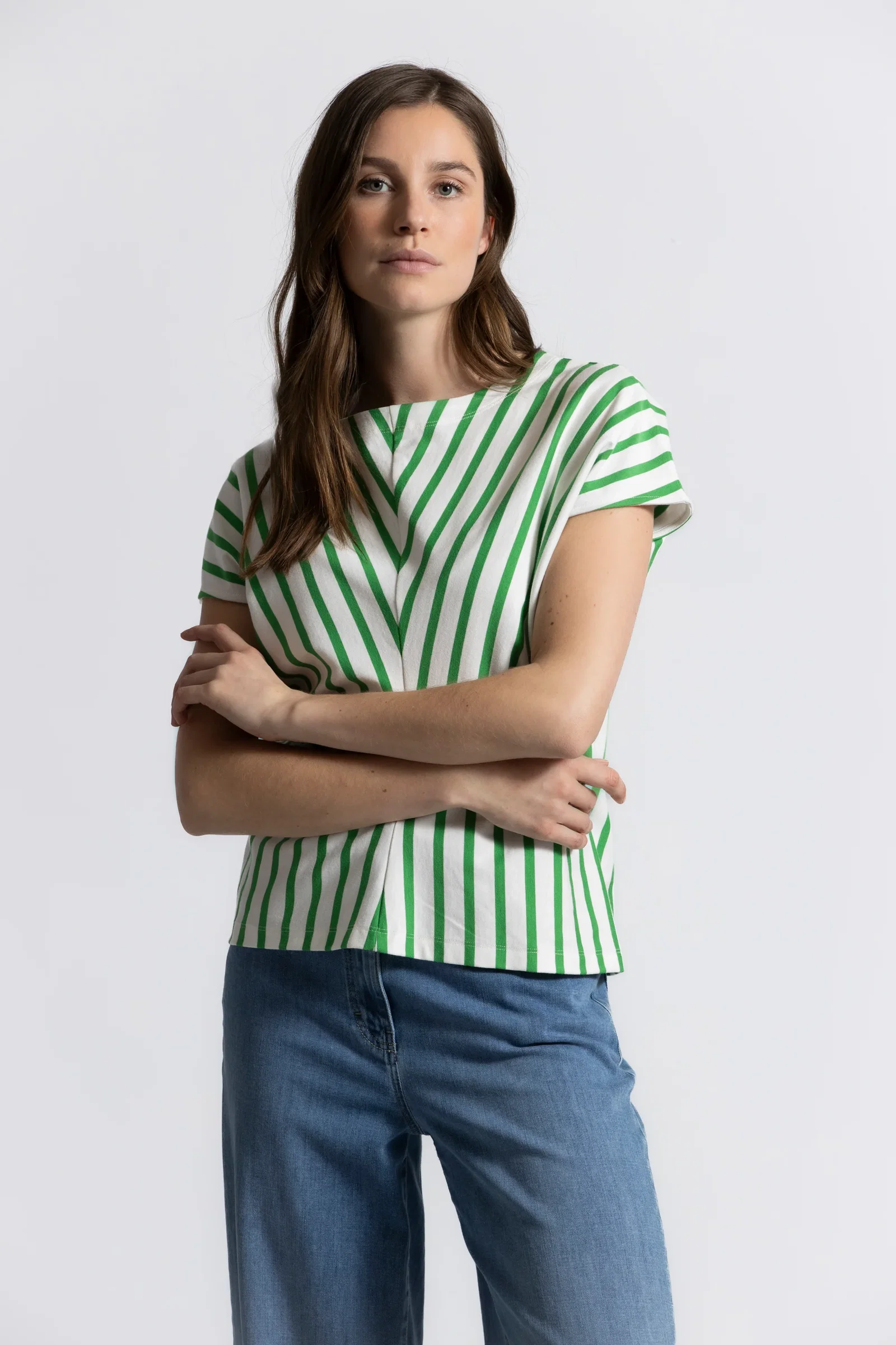 Image of Sevi groen-witte top