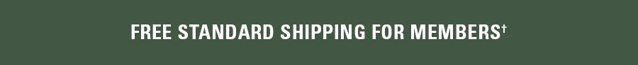 Free standard shipping for members on a green background.
