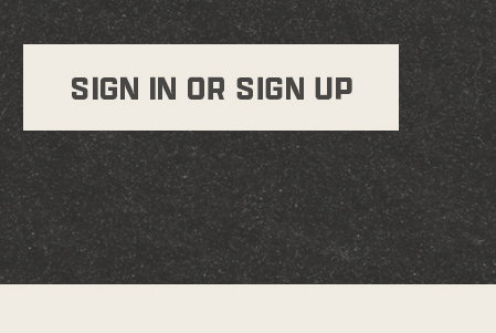 Sign in or sign up text on light panel, dark textured background.