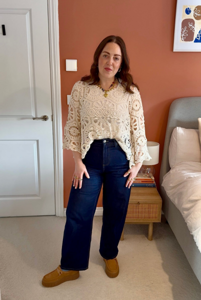 Influencer wearing Blue Vanilla