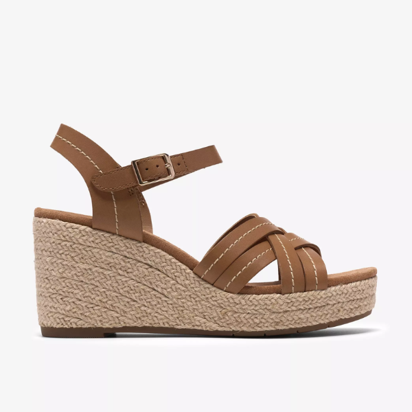 Clarks Sabina Strap Tan Leather