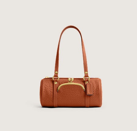 Kisslock Barrel Bag 28 Amber Brown
