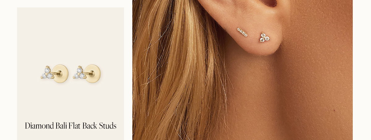Diamond Bali Flat Back Studs