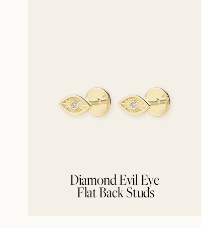 Diamond Evil Eye Flat Back Studs