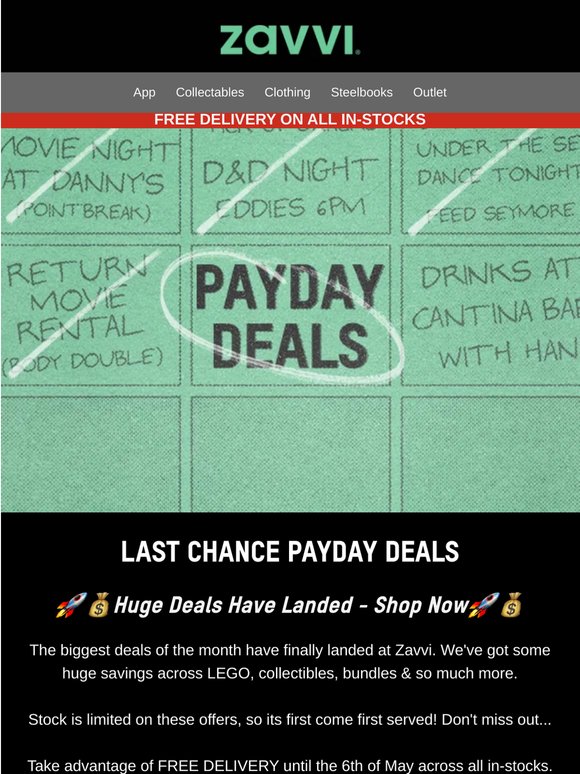 💸PayDay Last Chance! FREE Delivery Ends Today💸