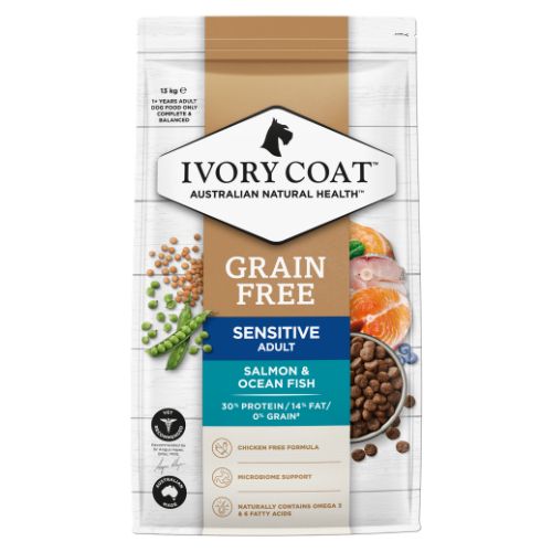 Image of Ivory Coat Grain Free Adult Dog Sensitive Ocean Fish and Salmon 13kg