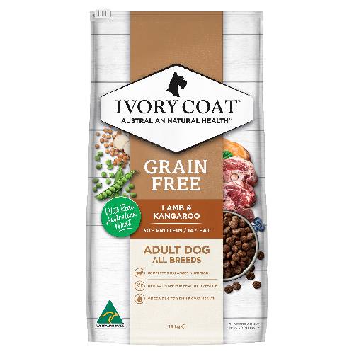 Image of Ivory Coat Grain Free Adult Dog Lamb and Kangaroo 13kg
