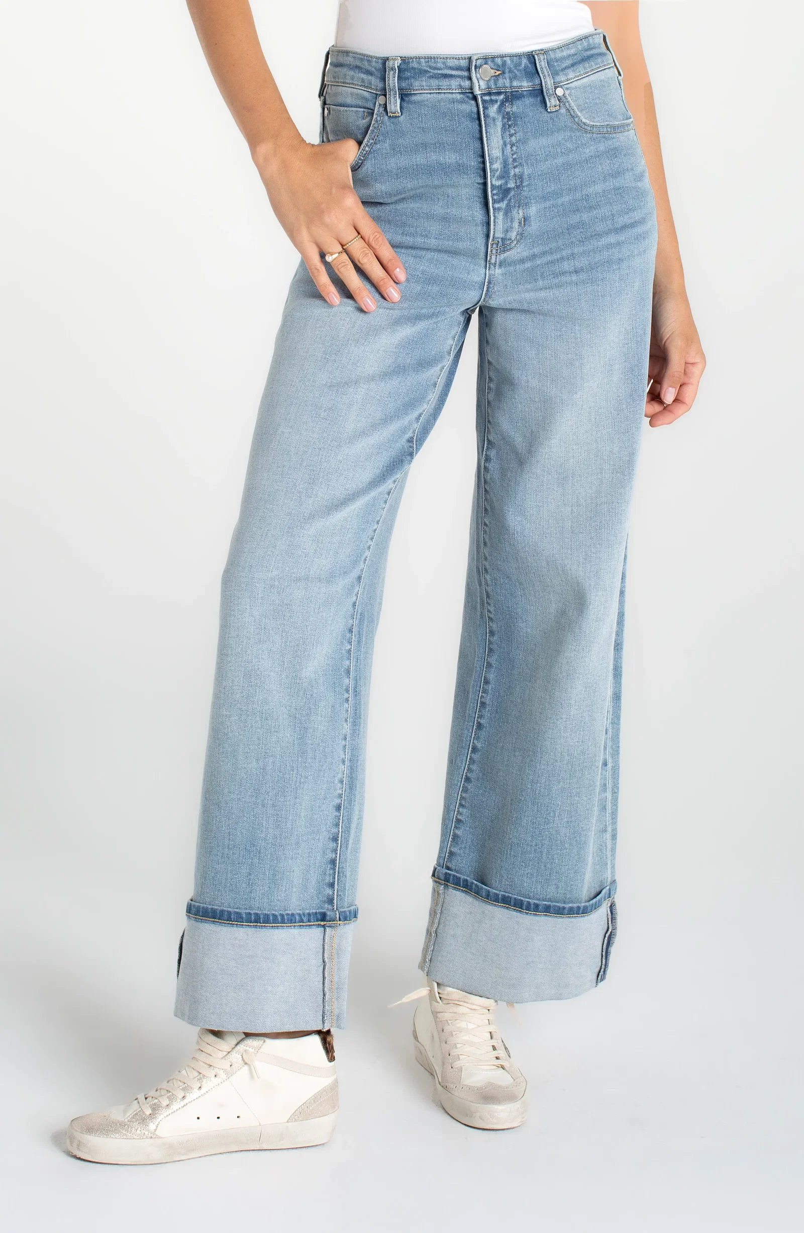 Image of MORGAN HIGH RISE CUFFED WIDE LEG