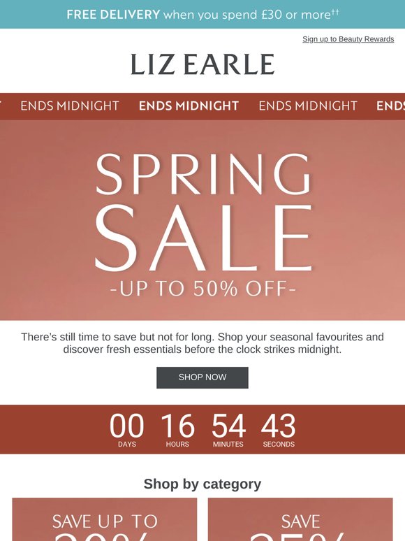 Ends midnight: Up to 50% off this Spring Sale 🌸