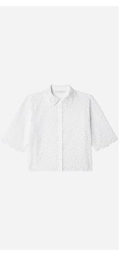 The Petal Eyelet Top In White