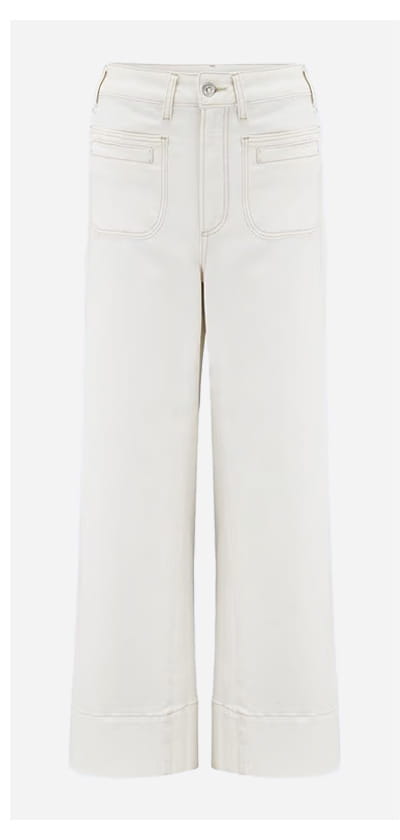 Anessa Wide Jean With Welt Pockets In Toasted Ecru