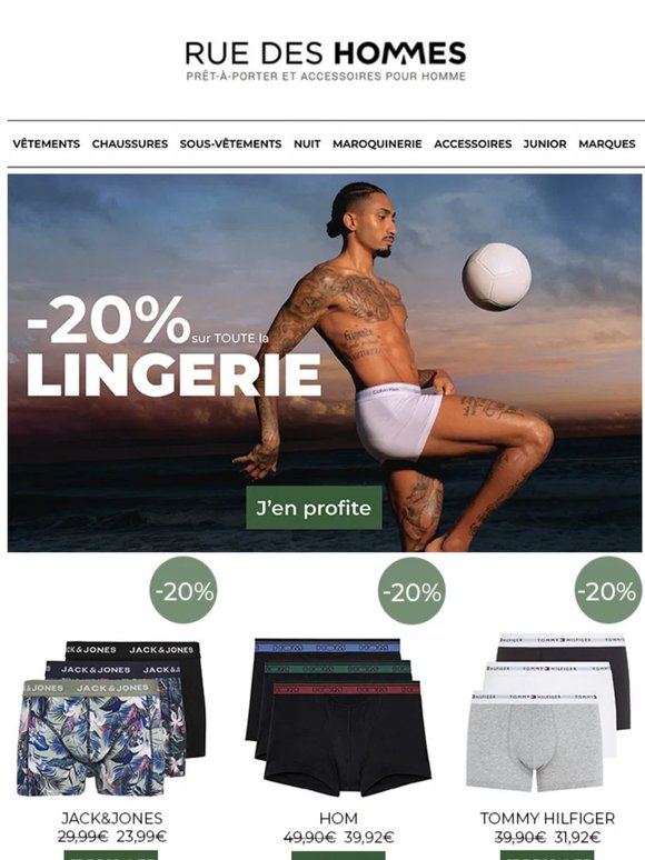 🛍️ -20% sur la lingerie : faites le plein d’essentiels