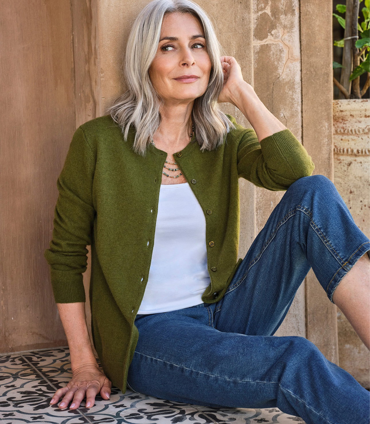 Cardigan classique à col rond - Femme - Cachemire & Mérinos