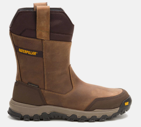 CAT Footwear - Men's Threshold Rebound Pull-On Waterproof Steel Toe Work Boot - Bison colorway.