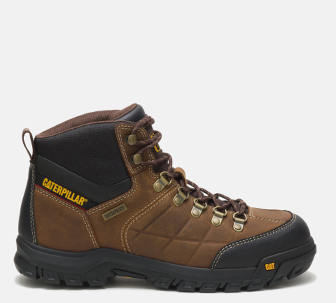 CAT Footwear - Men's Threshold Waterproof Work Boot - Real Brown colorway.
