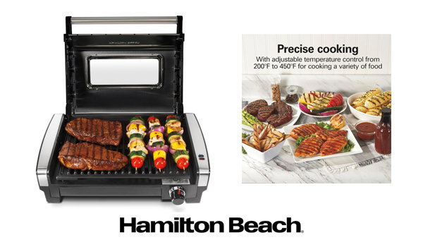 Electric Indoor Searing Grill with Viewing Window