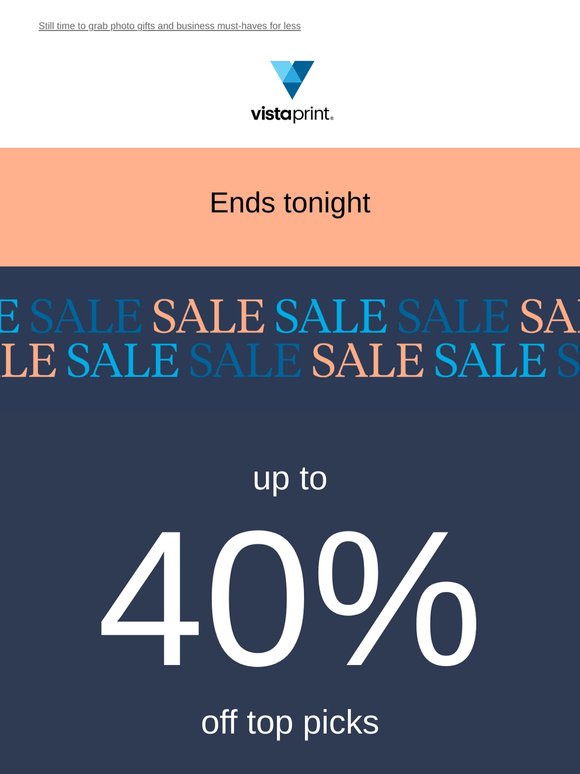 Ends tonight ⚠️ Up to 40% off select products