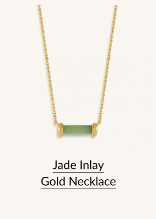 Jade Inlay Gold Necklace