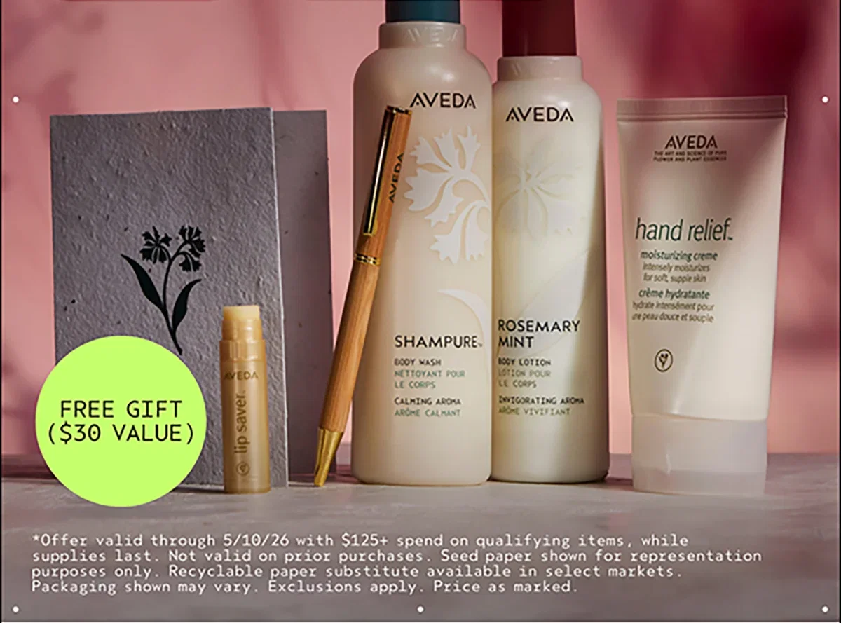 FREE GIFT ($30 VALUE) | *Offer valid through 5/10/26 with $125+ spend on qualifying items, while supplies last. Not valid on prior purchases. Seed paper shown for representation purposes only. Recyclable paper substitute available in select markets. Packaging shown may vary. Exclusions apply. Price as marked.