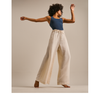 Breathable Cotton Gauze Wide Leg Yoga Pants