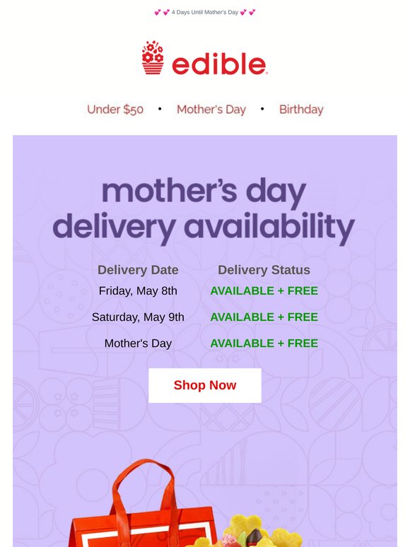 Almost Gone: Free Mother's Day Delivery