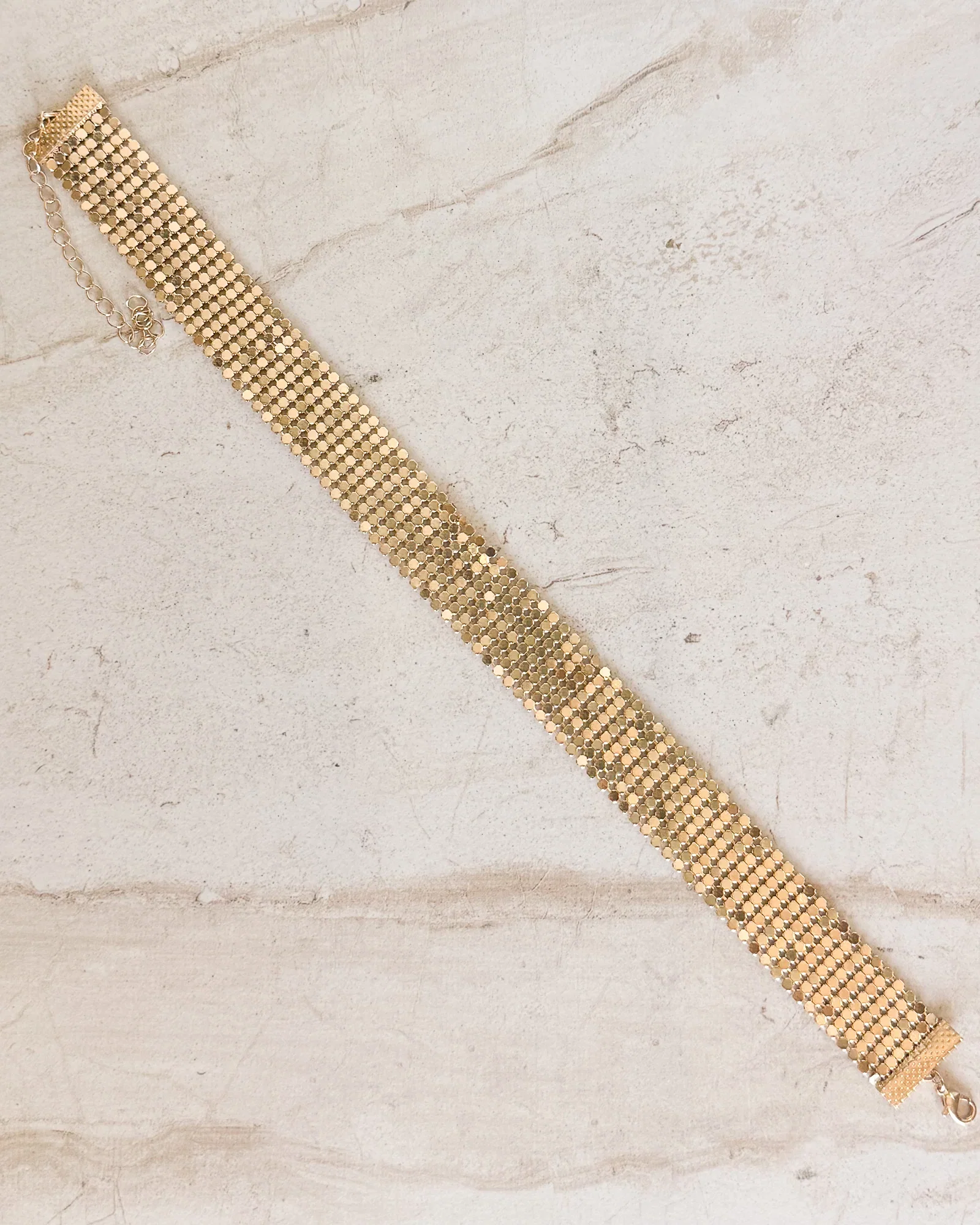 Image of Vintage Gold Tone Mesh Choker