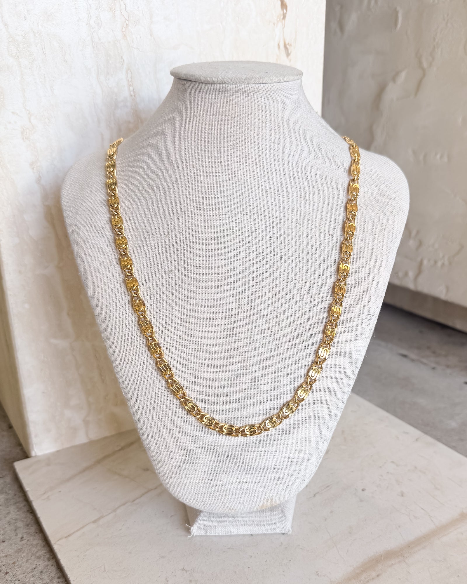 Image of Vintage Signed Snail chain Necklace
