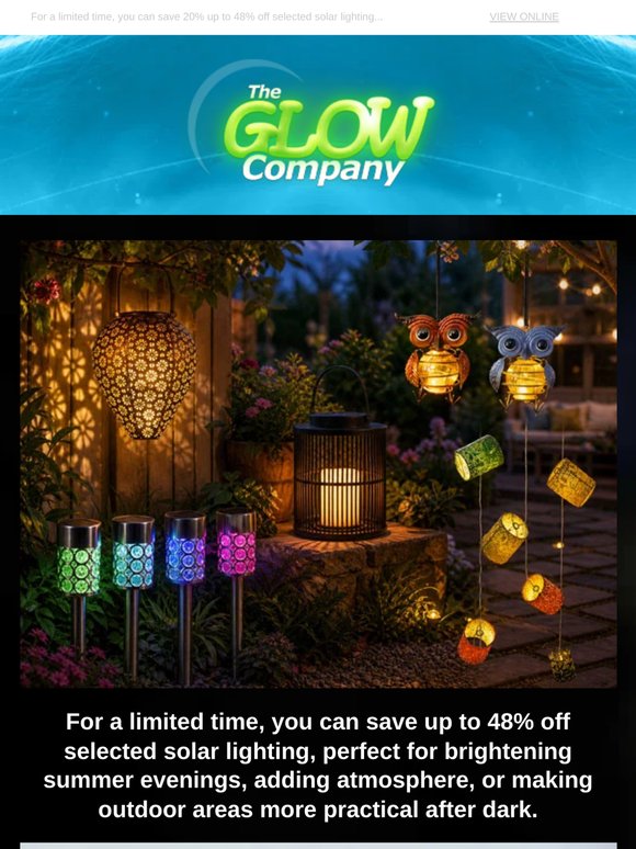💡 Bright Deals Ahead: Save 20%–48% on Solar Lights