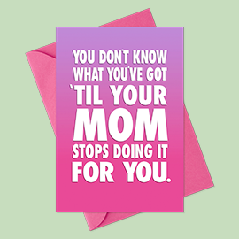 Shoebox card with lettering on cover.