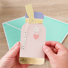 Card with movable stand mixer.