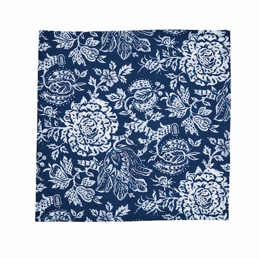  Morsan Napkins Midnight Navy Printed cotton napkins featuring the Morsan botanical print and sold in a set of four. 40x40cms.  PRODUCT DETAILS Delivery Options Returns Reviews Bedeck of Belfast Morsan Napkins, Midnight Navy - Set of 4