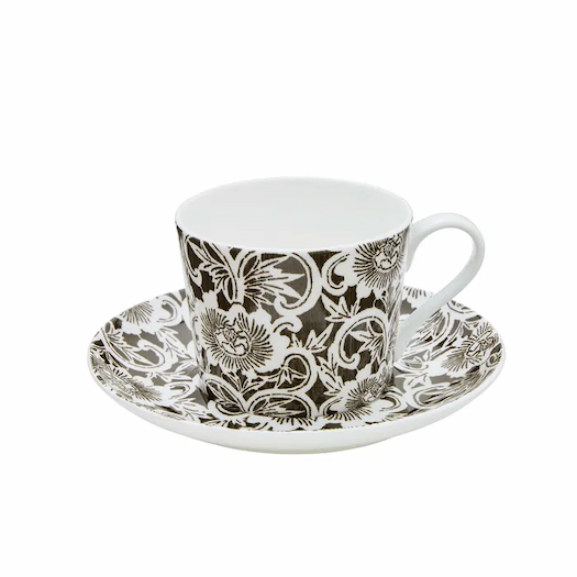 Bedeck of Belfast Mujo Tea Cup & Saucer, Charcoal
