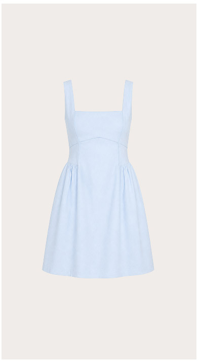 Baby Blue Square Neck Mini Dress