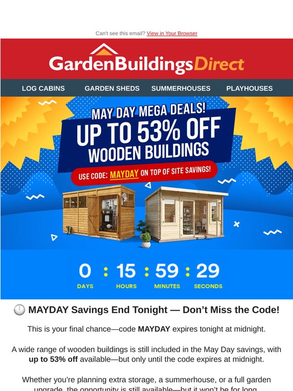 🚨 Code MAYDAY Ends Tonight — Don’t Miss Your Saving!