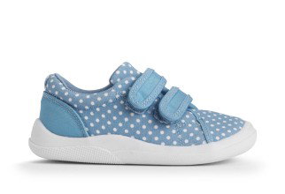 Wriggles blue polka dot double bar