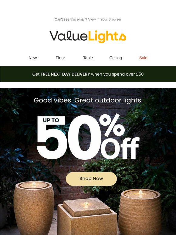 Up to 50% off for a garden glow ✨