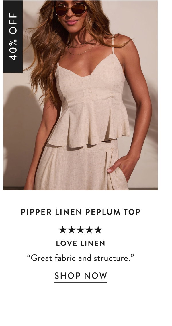 Pipper Linen Peplum Top
