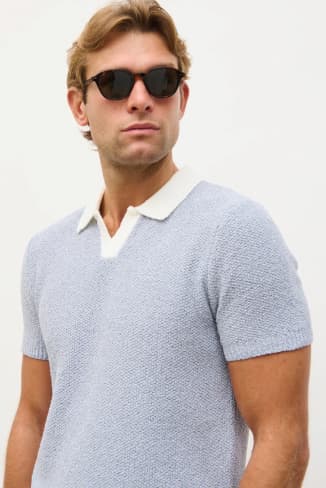 Hugo Oversized Open Collar Knit Polo