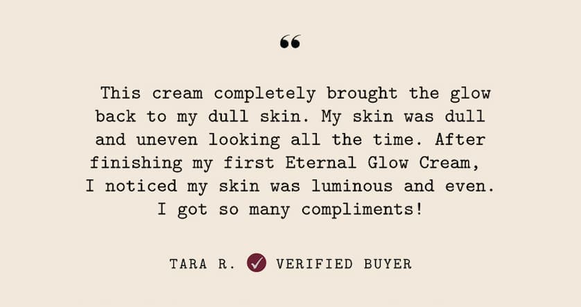 This cream completely brought the glow back to my dull skin.