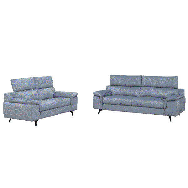 Sofaset 2tlg. Couchgarnitur 3-2-Sitzer - ca. 205 x 86 x 75/93 cm - Samtstoff in Grau