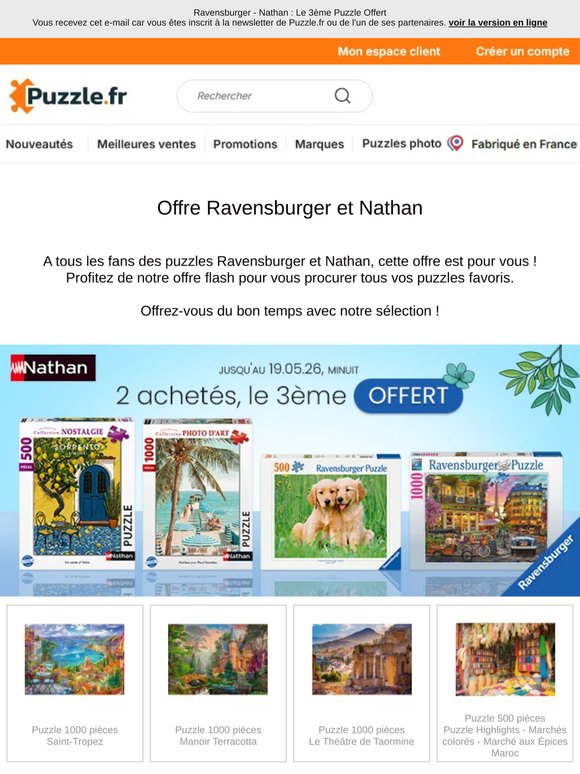 Ravensburger - Nathan : Le 3ème Puzzle Offert