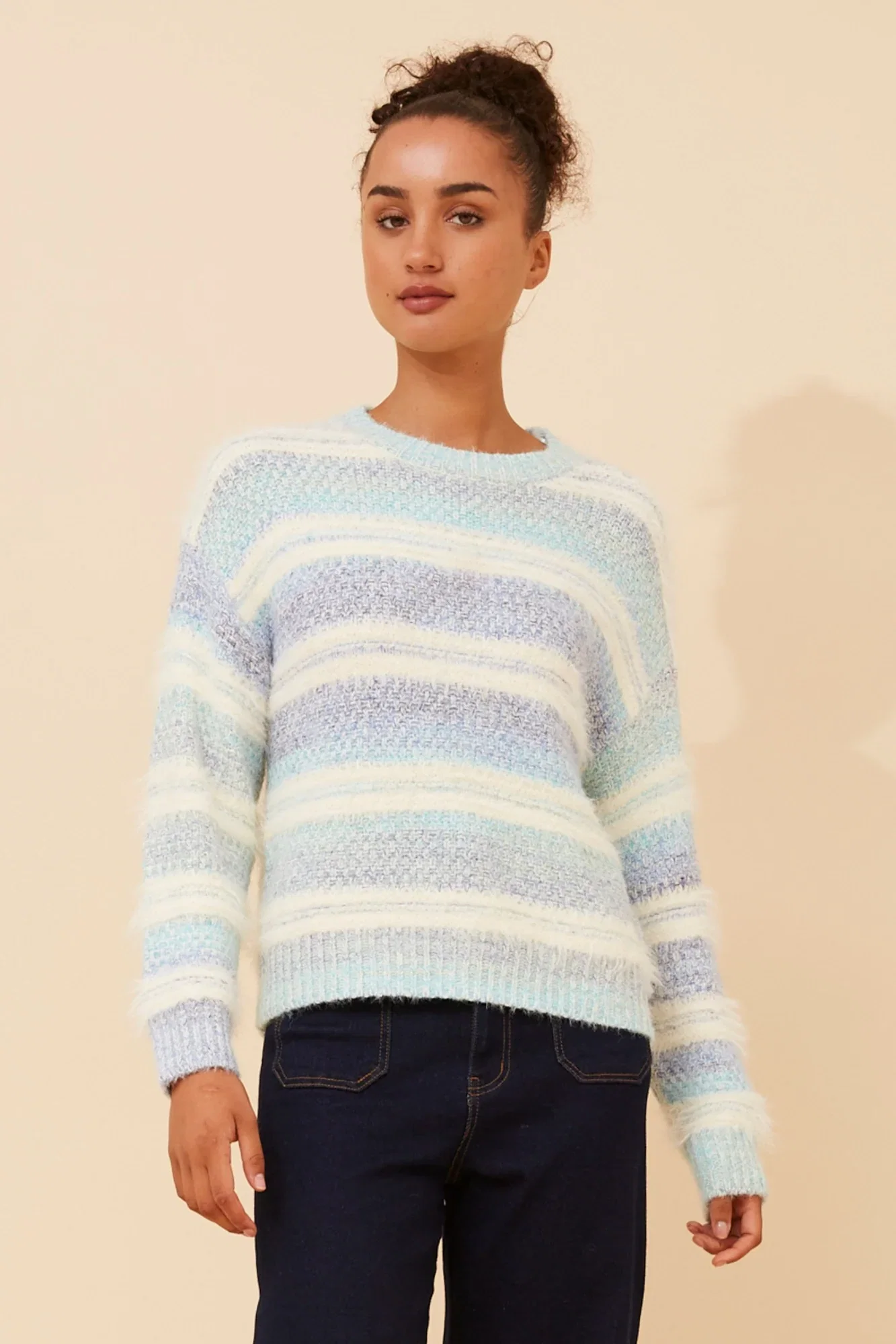 Image of LUMIRA STRIPE KNIT PULLOVER