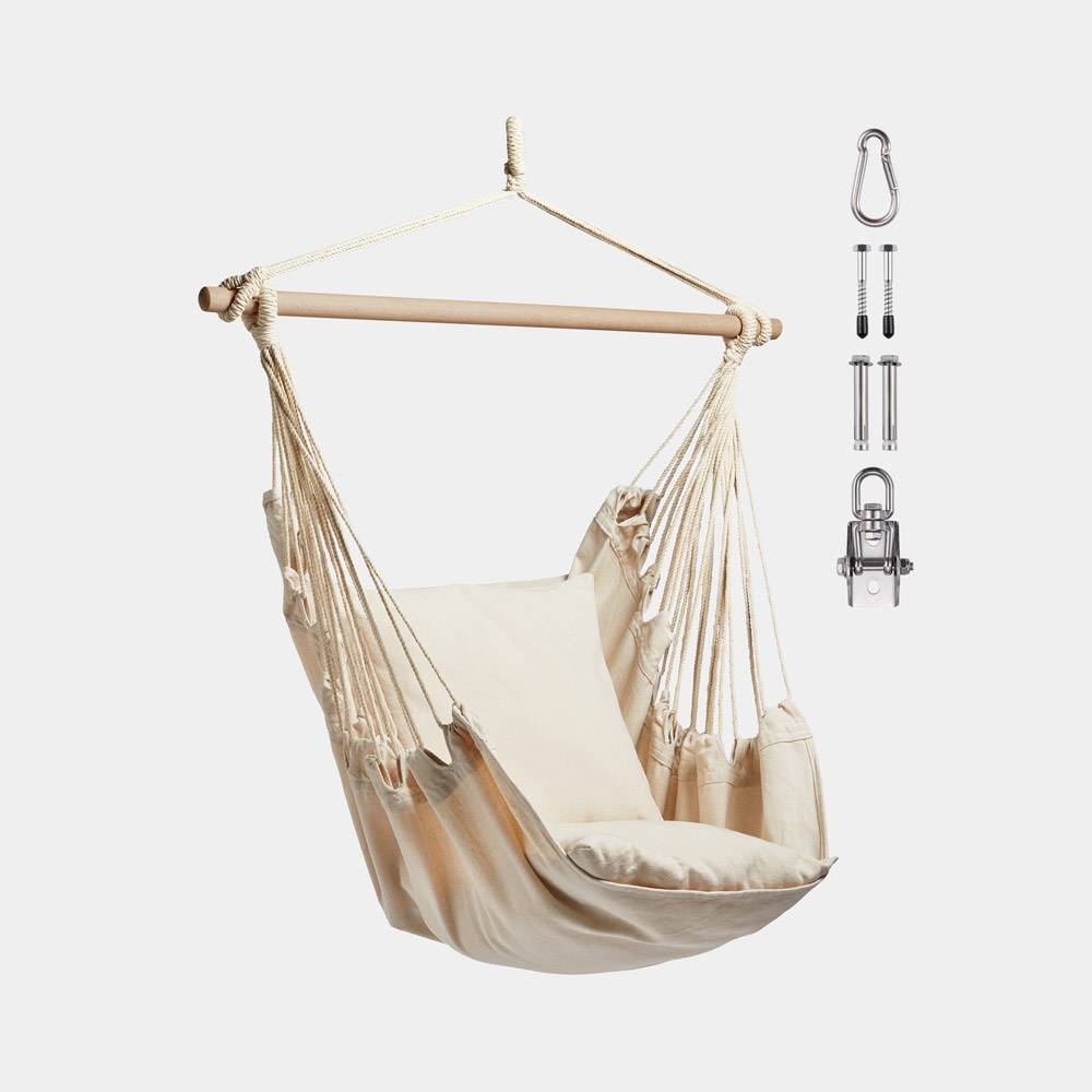 Image of Seville Beige Hanging Swing Chair