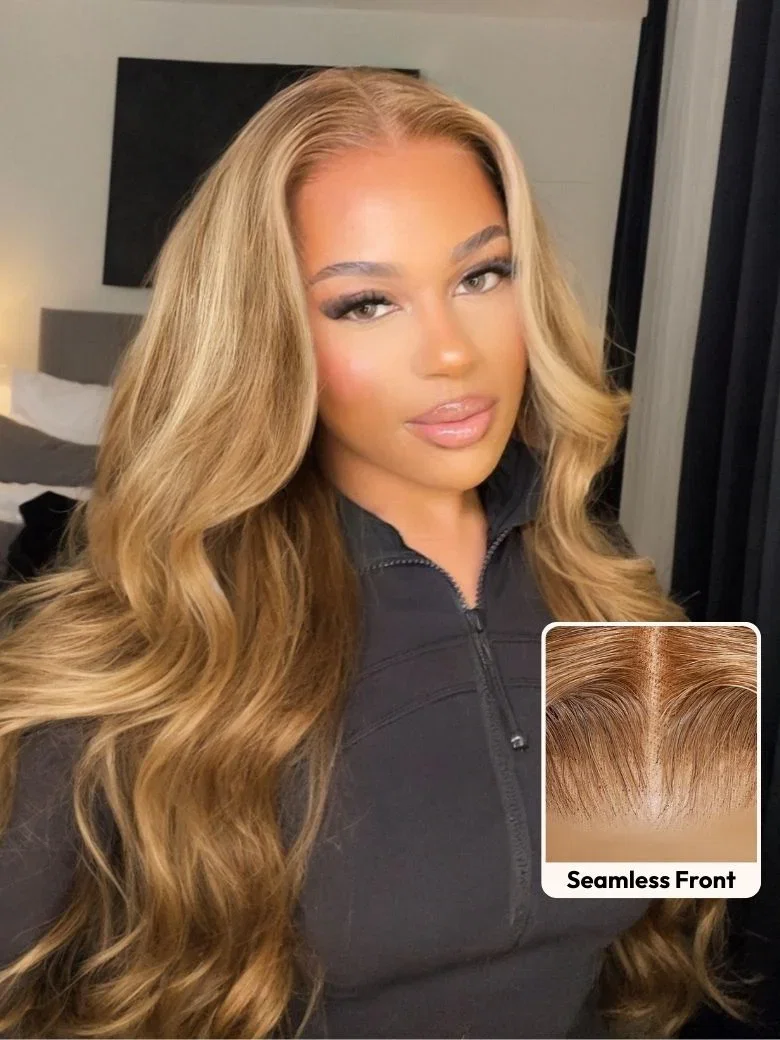 Sunber Body Wave Honey Blonde Highlights 7x5 Lace Closure Wigs Supernatural and Realistic $100 Off