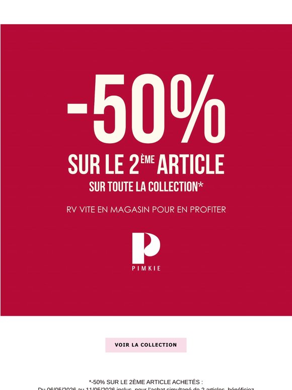 🚨 -50% sur le 2ème article 🚨