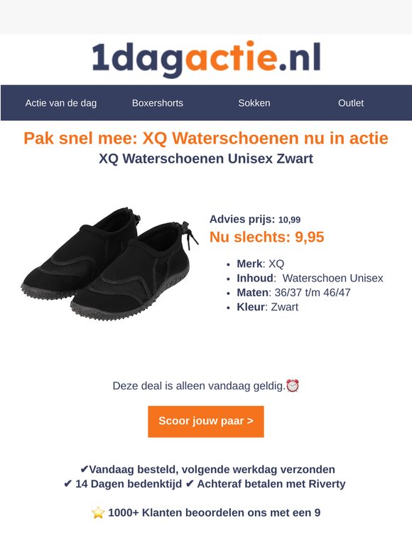 Alleen vandaag XQ Waterschoenen nu €9,95☀️