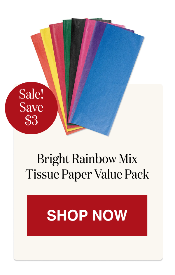 Bright Rainbow Mix Tissue Paper Value Pack [Click here to Shop Now]