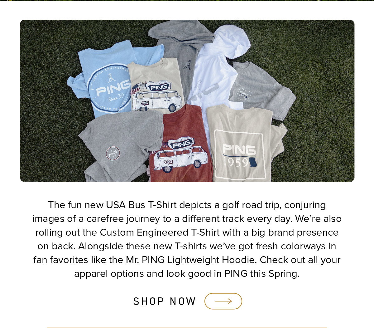 Image of the 2026 Summer T-shirt drop in a gif format.
