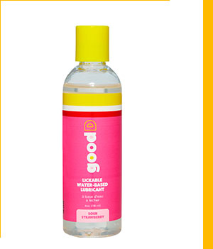 Sour Strawberry Flavored Lickable Lubricant 4 oz. - good D